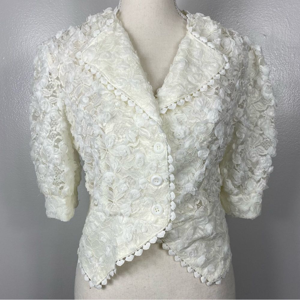 Vita Grace roses and hearts blouse sz S